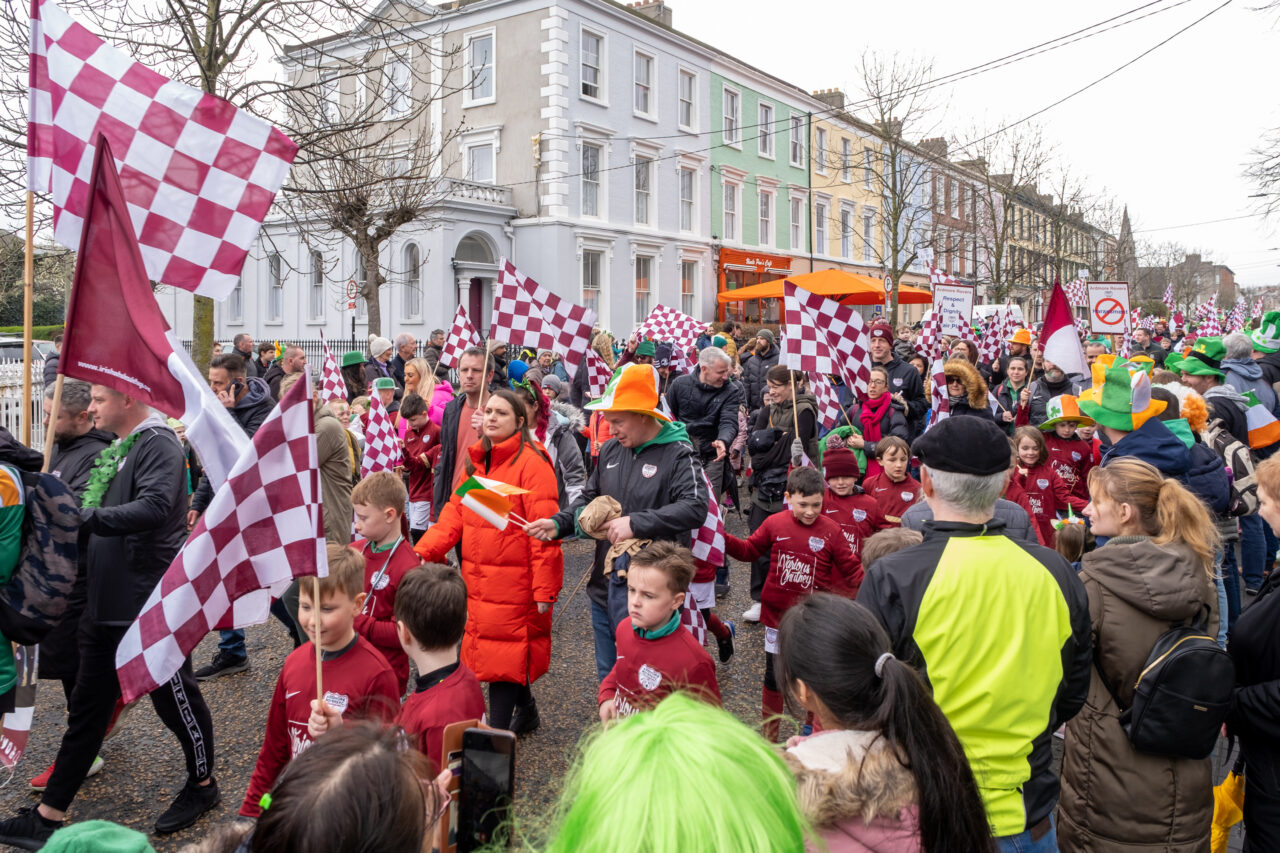 St Patrick\'s Day Parade Bray. Ardmore Rovers on Quinsborough Road