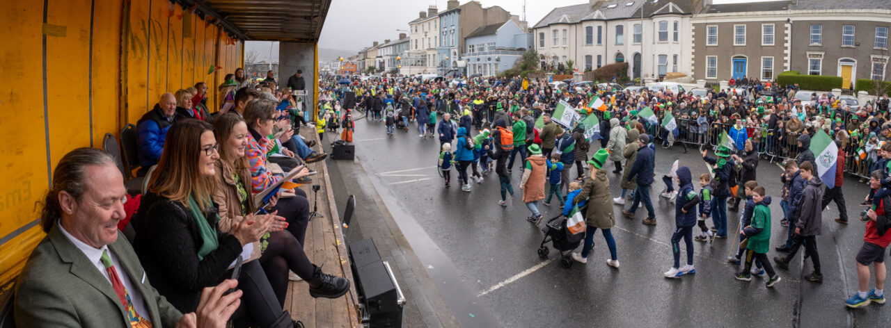 St Patrick\'s Day Parade Bray. Bray Emmets pass the judging stand